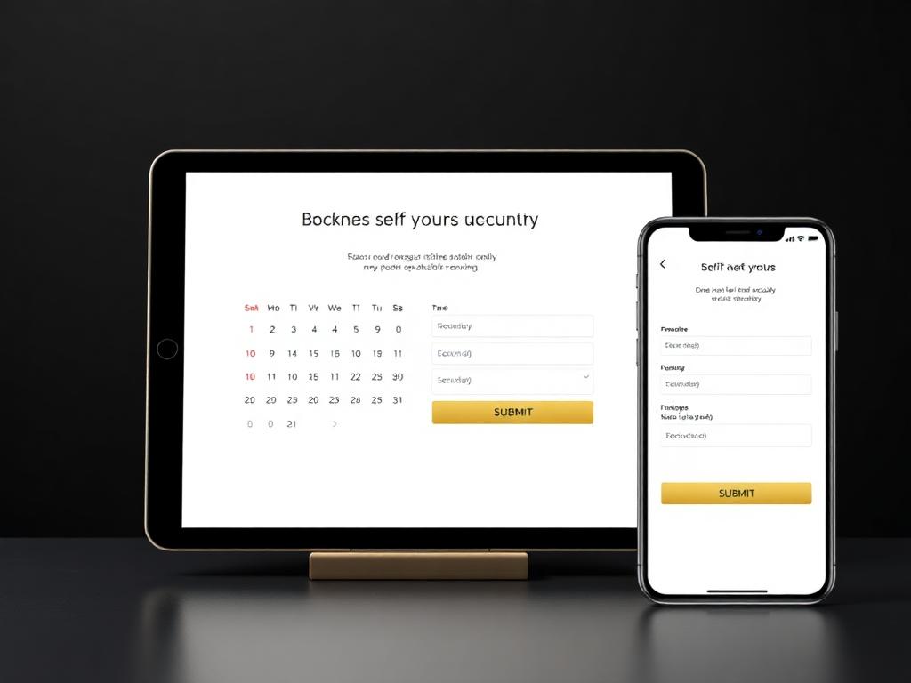 Example website design concept for booking and enquiry websites