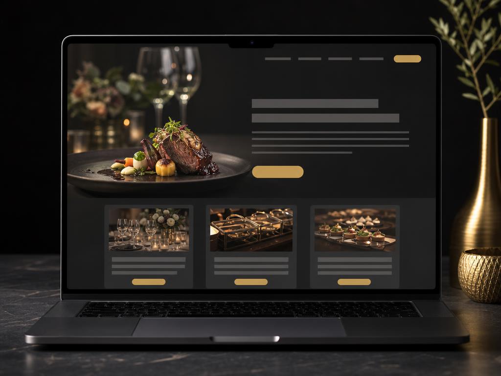 Example website design concept for catering and hospitality websites