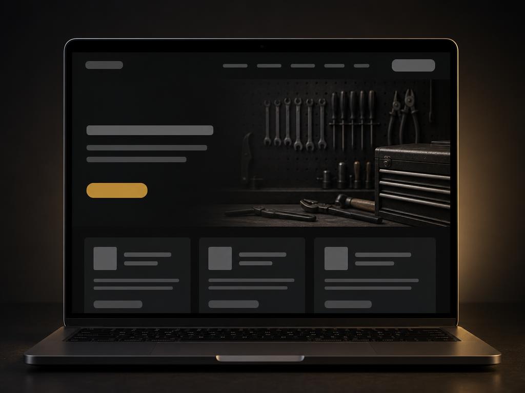 Example website design concept for trade and service business websites